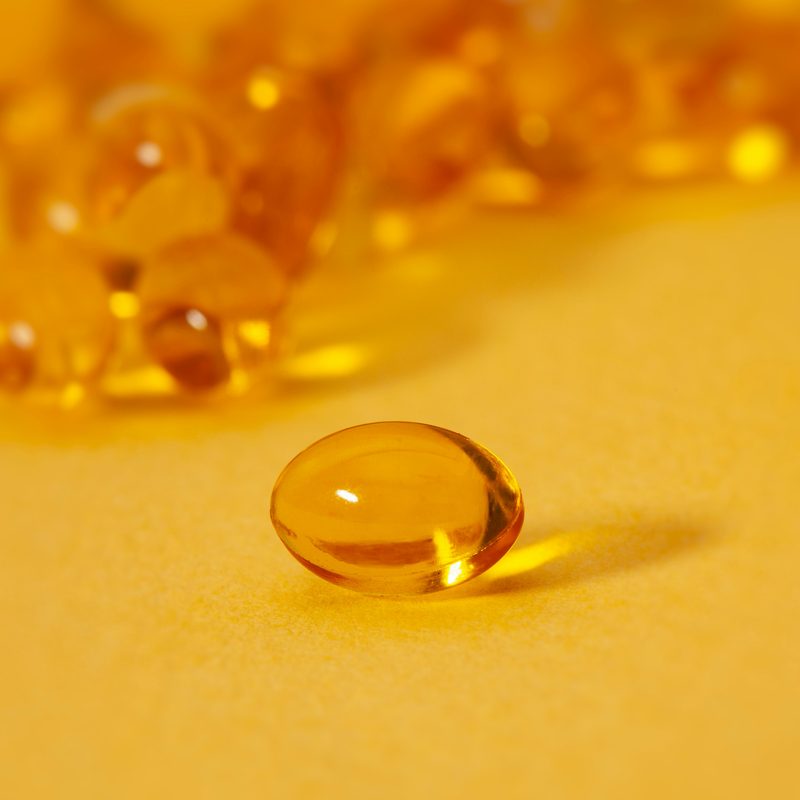 Retinol vitamin A capsules — the active anti-aging ingredient